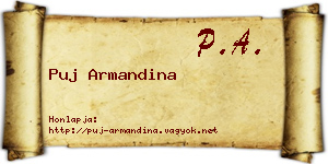 Puj Armandina névjegykártya